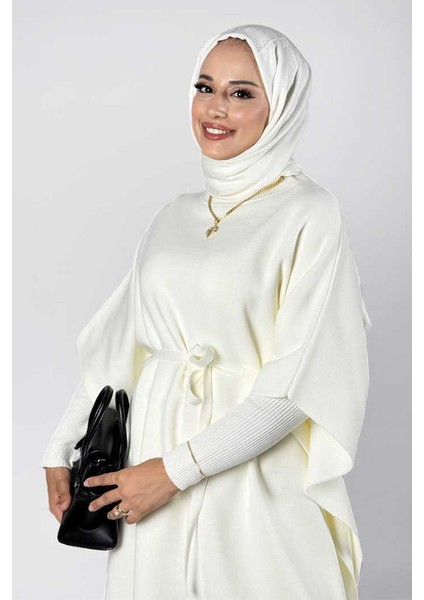 Belden Bağlamalı Panço 18308 Ekru fırsatları