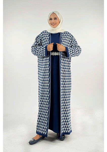 18321 Damla Desen Triko Hırka Lacivert