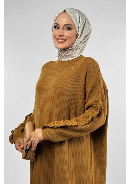 Fırfır Kol Triko Tunik 18305 Taba fırsatları