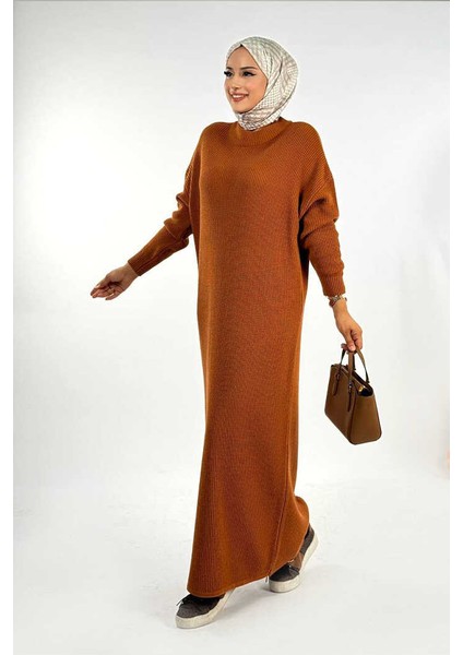 Yarım Balıkçı Yaka Elbise 18300 Taba modelleri