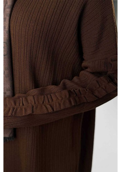 Fırfır Kol Triko Tunik 18305 Kahverengi fırsatları