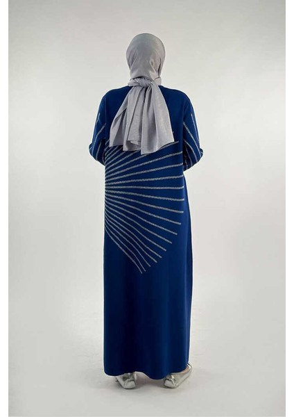 18306 Sim Detay Triko Elbise Lacivert fiyatları