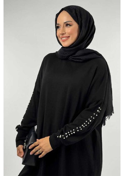 Inci Detaylı Triko Tunik 18309 Siyah fırsatları