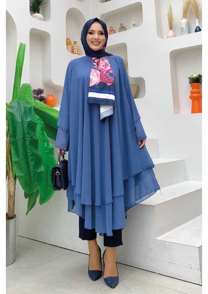 Kat Detaylı Tunik 3988 Indigo