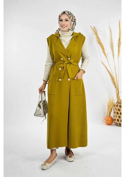 Triko Yelek 18301 Yağ Yeşili