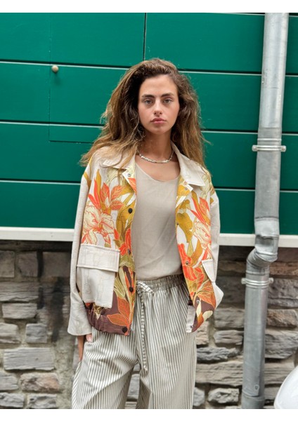 Tasarım Brooklyn Bomber Ceket Kadın Yaprak Desenli indirimleri
