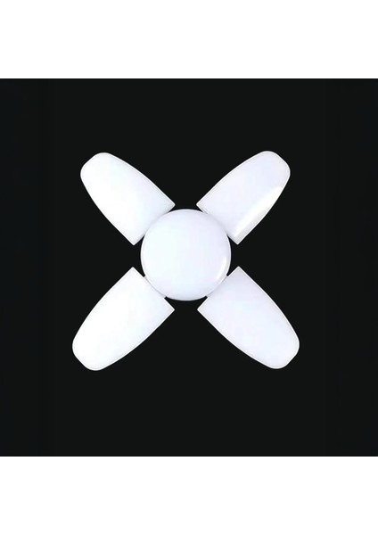 30W Pervane LED Ampul – 4 Kollu, Beyaz Işık, E27 Duy