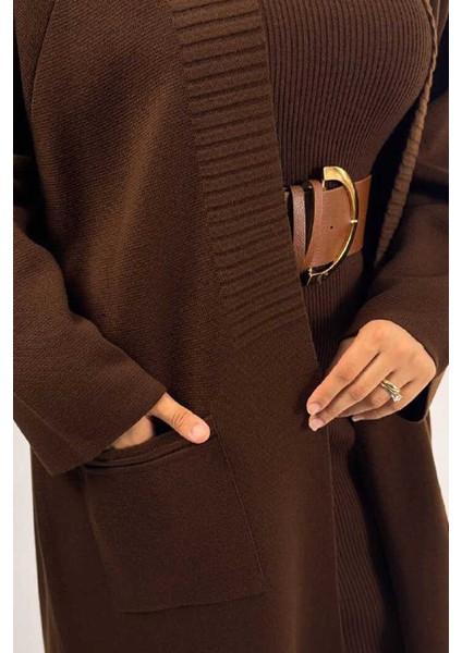 Cep Detaylı Triko Hırka 18313 Kahverengi fırsatları