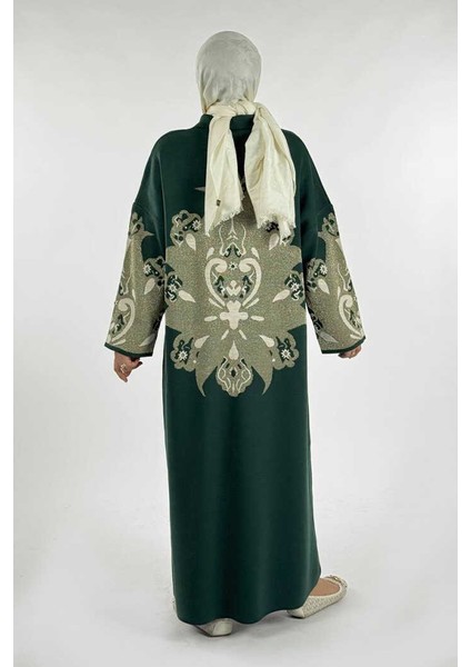 Desenli Fermuarlı Triko Hırka 18320 Zümrüt fiyatları