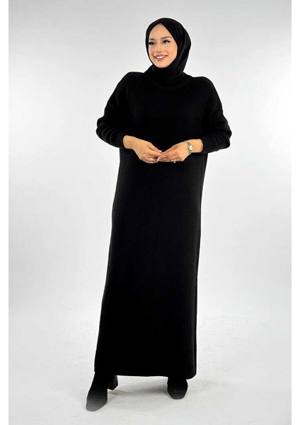 Yarım Balıkçı Yaka Elbise 18300 Siyah