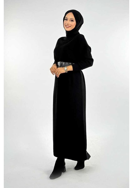 Yarım Balıkçı Yaka Elbise 18300 Siyah modelleri