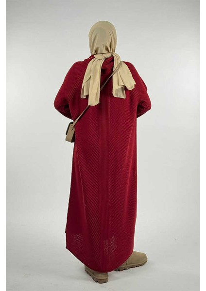 Boğazlı Triko Elbise 18209 Bordo fiyatları