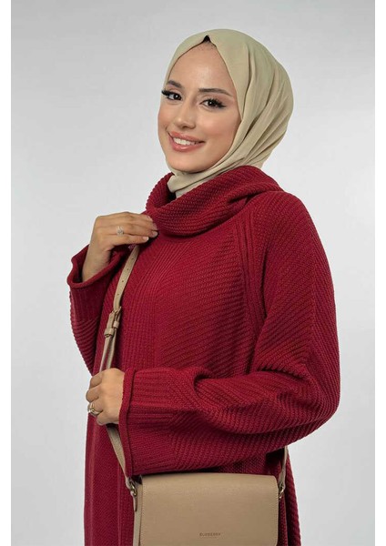 Boğazlı Triko Elbise 18209 Bordo fırsatları