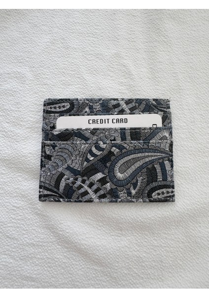 Unisex Hediyelik Çift Taraflı Kartlık Kadın Gri - Mavi