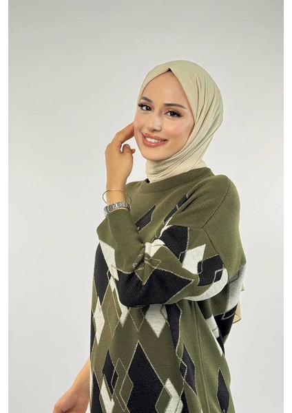 Geometrik Desen Tunik 18316 Haki fırsatları