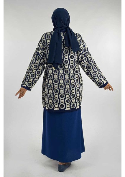 Yuvarlak Desen Triko Hırka 18324 Lacivert fiyatları