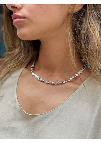 Kleopatra Pirinç Kolye Kadın Gümüş Renkli