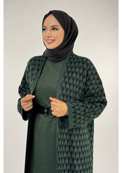 18321 Damla Desen Triko Hırka Zümrüt fırsatları