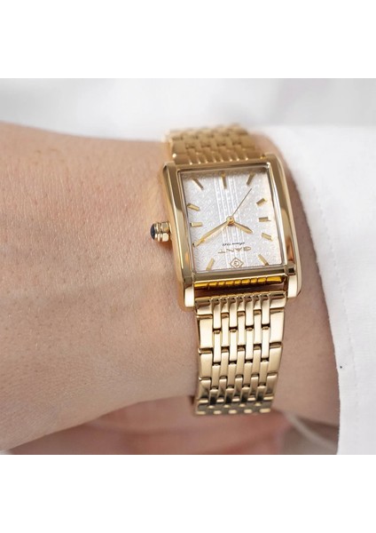G173002 Kadın Kol Saati – Dikdörtgen Kasa, Altın Renk Çelik Kordon, Şık ve Zarif Tasarım modelleri