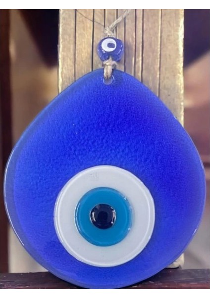 Orta Boy Şeffaf Mavi Damla Desen Nazar Boncuklu Duvar Dekoru Cam Duvar Süsü indirimleri