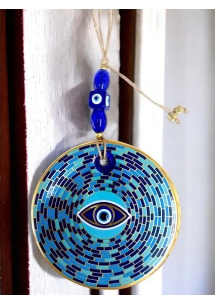 Prizma Desen Nazar Boncuklu Gözlü Duvar Süsü Cam Duvar Dekoru fiyatları