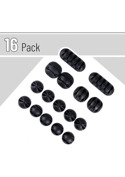 Yapışkanlı Kablo Sabitleyici Düzenleyici 16'lı Paket