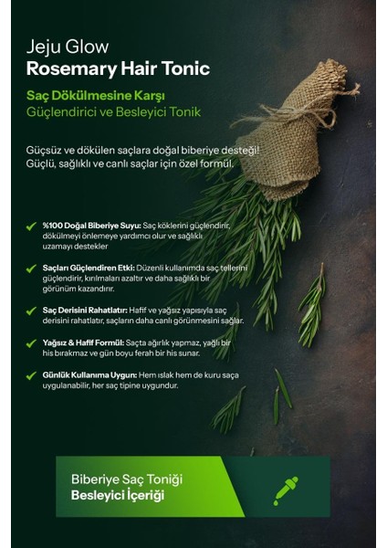 Saf Biberiye Suyu – Saç Dökülmesinde Etkili ve Besleyici Tonik fırsatları