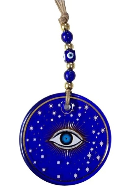 Mavi Yıldız Işlemeli Göz Model Duvar Süsü Nazar Boncuklu Duvar Dekoru fiyatları