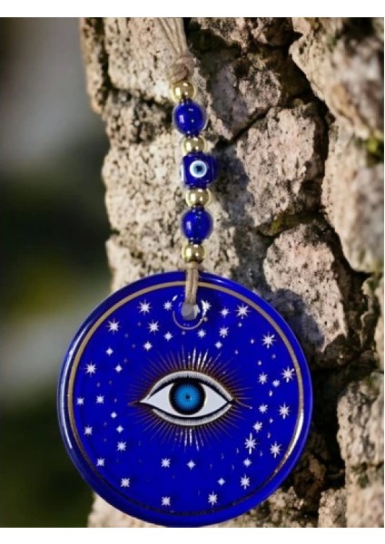 Mavi Yıldız Işlemeli Göz Model Duvar Süsü Nazar Boncuklu Duvar Dekoru modelleri