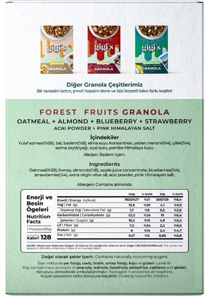 Orman Meyveli Yüksek Lifli Granola indirimleri