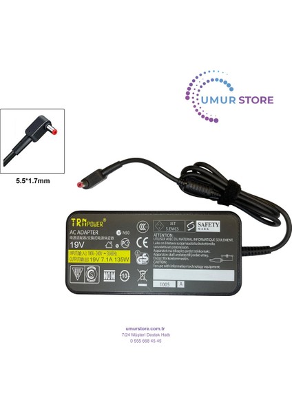 ADP-135KB 5.5x1.7mm Notebook Adaptörü