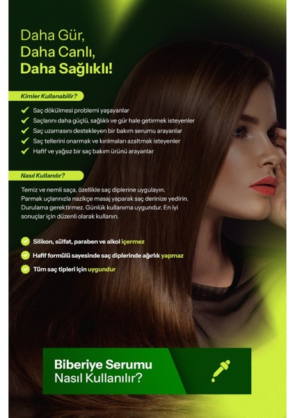 Biberiye Yenileyici Saç Serumu - Biotin & Provitamin B5 & Niacinamide & Keratin & Çinko & Ginseng indirimleri