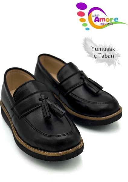 Corcik Model Erkek Çocuk Ayakkabı Okul Ayakkabısı Sünnet Düğün Takım Elbise Ayakkabısı Mat Siyah fırsatları