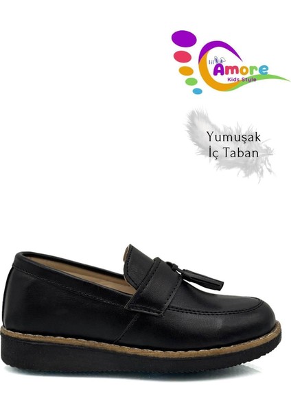 Corcik Model Erkek Çocuk Ayakkabı Okul Ayakkabısı Sünnet Düğün Takım Elbise Ayakkabısı Mat Siyah indirimleri