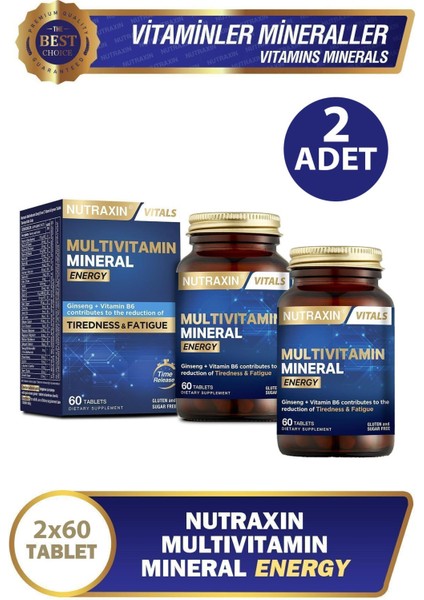 Multivitamin Mineral Energy 60 Tablet 2 Adet