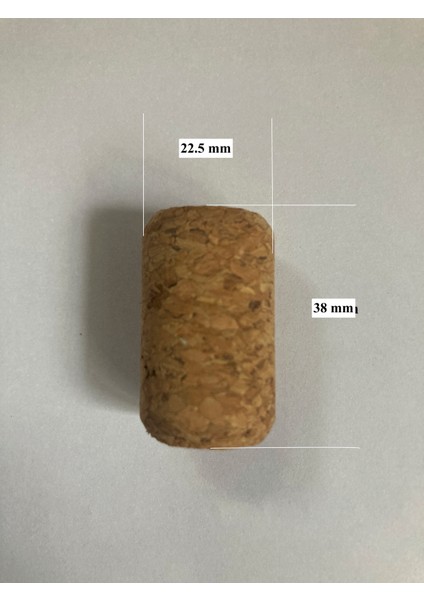 Şarap Şişesi Mantarı Agglomer - 100 Adet 22.5X38 MM