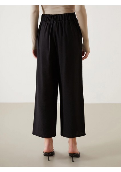 Lcw Modest Siyah Beli Lastikli Geniş Paça Kadın Pantolon fırsatları