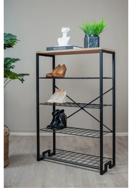 5 Katlı Ayakkabılık Modern Ahşap Üst Tablalı | Raflı Portatif Organizer fiyatları