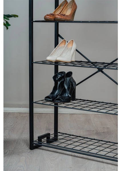 5 Katlı Ayakkabılık Modern Ahşap Üst Tablalı | Raflı Portatif Organizer