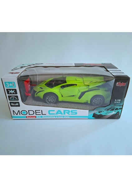 Vardem Uzaktan Kumandalı Şarjlı ve Işıklı 1:18 Full Fonksiyon Kapı ve Motor Kapağı Açık Spor Araba