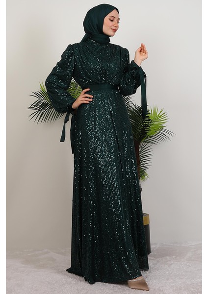 Göğsü V Drapeli Elbise Zümrüt fırsatları