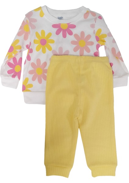 Papatya Baskılı Kız Bebek Takım