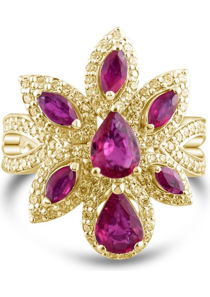 2.99 Karat Pırlanta Yakut Yüzük, Gerçek Pırlanta, Sertifikalı Mücevher modelleri