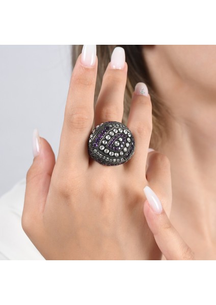 7.61 Karat Pırlanta Ametist Yüzük, Gerçek Pırlanta, Sertifikalı Mücevher fiyatları