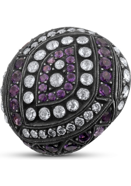 7.61 Karat Pırlanta Ametist Yüzük, Gerçek Pırlanta, Sertifikalı Mücevher fırsatları