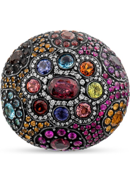 2.96 Karat Pırlanta Rhodolite Yüzük, Gerçek Pırlanta, Sertifikalı Mücevher modelleri