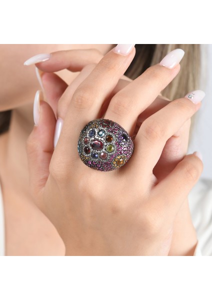 2.96 Karat Pırlanta Rhodolite Yüzük, Gerçek Pırlanta, Sertifikalı Mücevher fırsatları