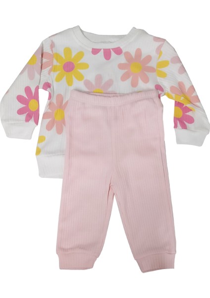 Papatya Baskılı Kız Bebek Takım