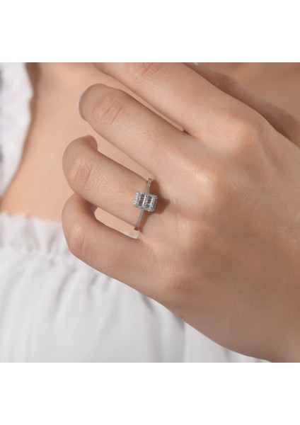 0.16 Karat Baget Pırlanta Yüzük, Gerçek Pırlanta, Sertifikalı Mücevher fırsatları