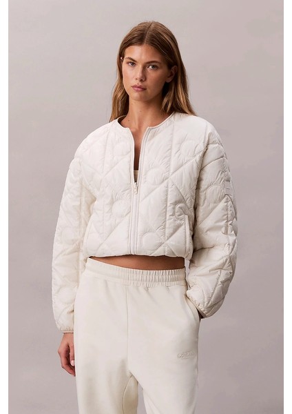 Logolu Kapitone Astarlı Kadın Bej Ceket LV044D511G-67U fırsatları